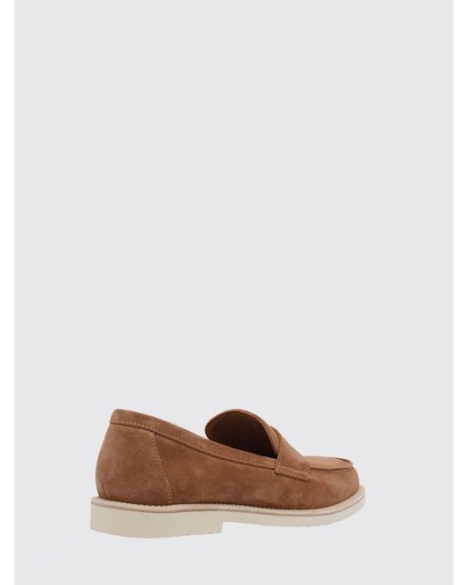 Brunello Cucinelli Brown Suede Loafers for men