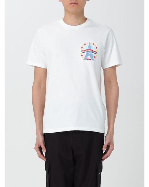 T-shirt in cotone con stampa logo di KENZO in White da Uomo
