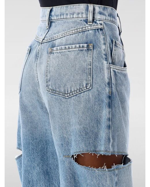 Maison Margiela Blue Cut-Out Denim Baggy Jeans