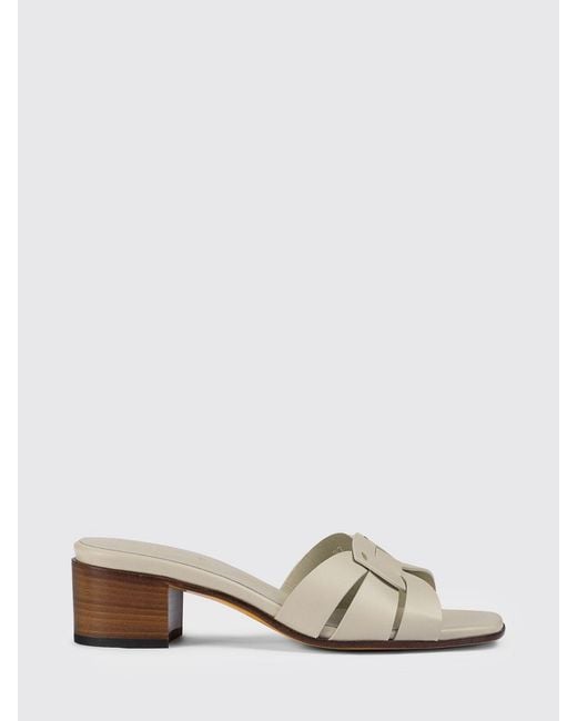 Doucal's White Leather Mules