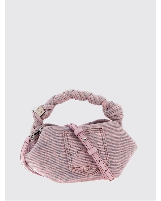 Ganni Pink Denim Mini Bou Bag