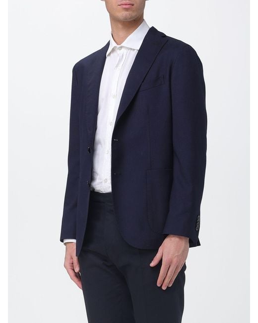Boglioli Blue Single Breasted Virgin Wool Blazer for men