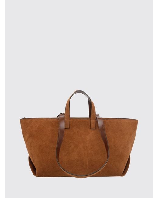 A.P.C. Brown Le Drummer Large Suede Tote Bag With Four Handles