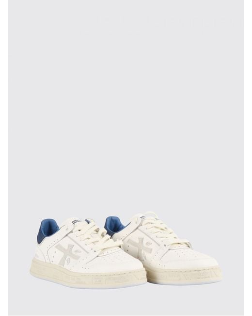 Premiata White Quinn Leather Sneakers for men