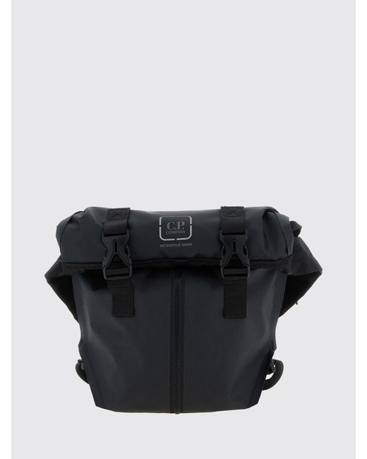 C P Company Black Polyamide Backpack With Logo for men