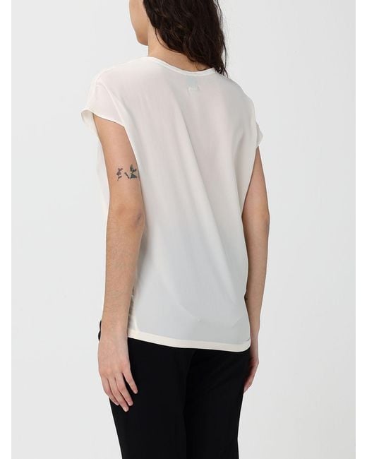 Pinko White Crêpe Blouse