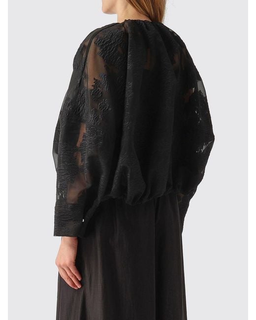 MEIMEIJ Black Embroidered Fil Coupe Jacquard Bomber Jacket