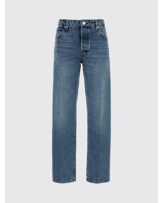 FRAME Blue Cotton Denim Straight Jeans