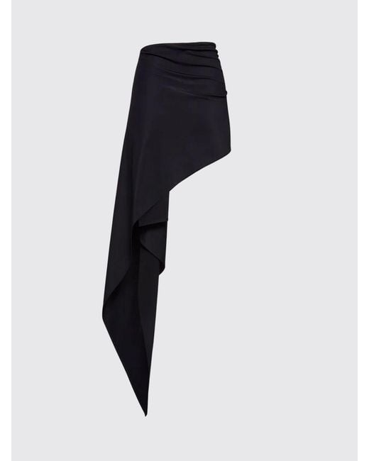 Magda Butrym Black Asymmetric Polyamide Skirt