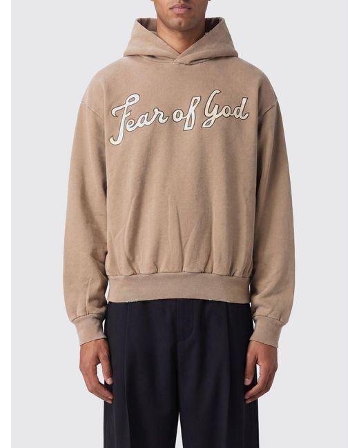 Fear Of God Natural Cotton Hoodie With Logo for men
