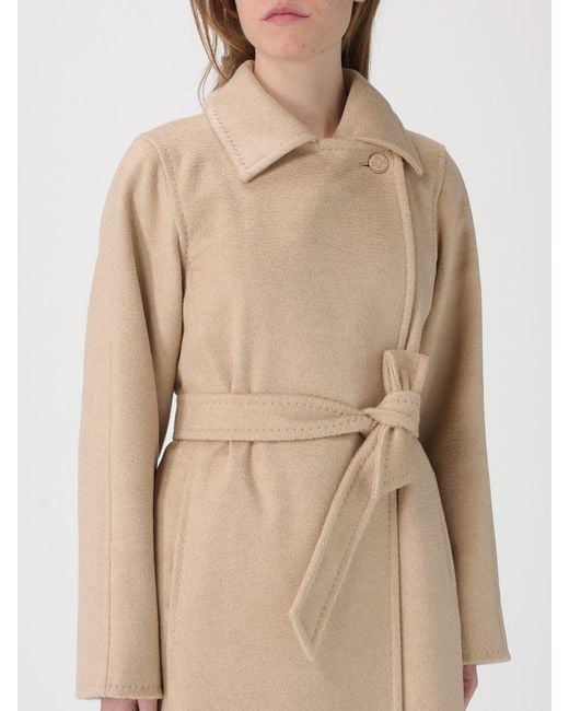 Max Mara Natural Double-Breasted Wool Coat