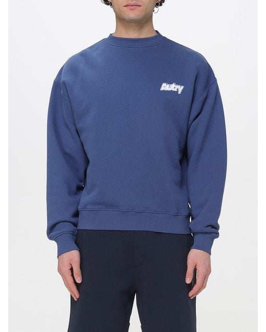 Autry Blue Cotton Crewneck Sweatshirt for men