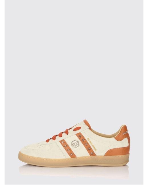 Philipp Plein Natural Retro Rebel Suede Sneakers With Applied Stars for men