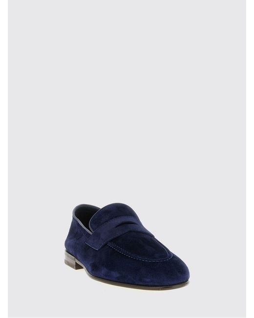 Brunello Cucinelli Blue Suede Loafers for men