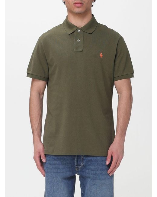 Polo Ralph Lauren Green Cotton Polo Shirt With Pony Logo for men