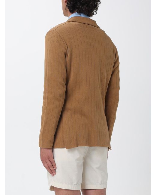 Lardini Natural Single-Breasted Knit Jacket for men