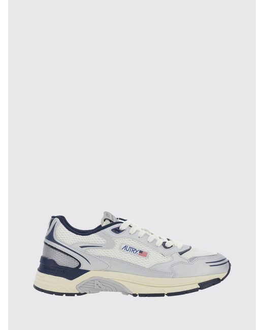 Autry White Hyperway Bicolour Leather And Mesh Low-Top Sneakers for men