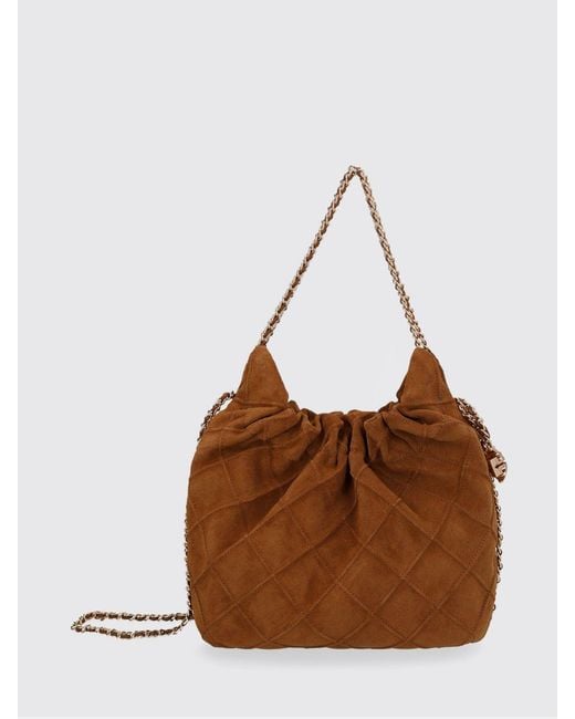 Tory Burch Brown Fleming Matelassé Mini Hobo Shoulder Bag
