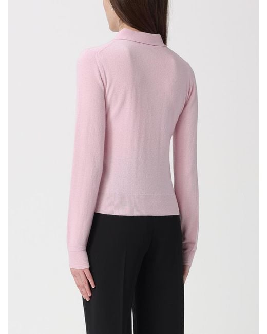 Jil Sander Pink Virgin Wool Knit Polo Shirt