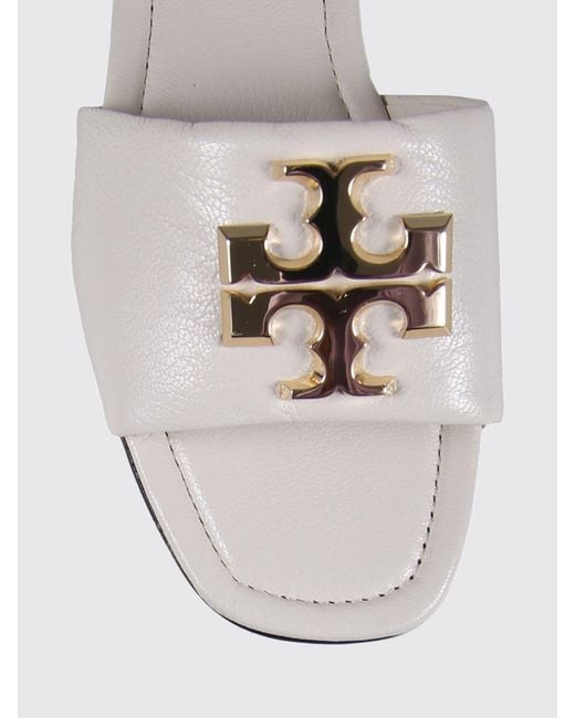 Tory Burch White Eleanor Leather Mules
