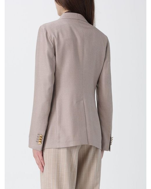 Tagliatore Natural Double-Breasted Virgin Wool And Silk Blazer