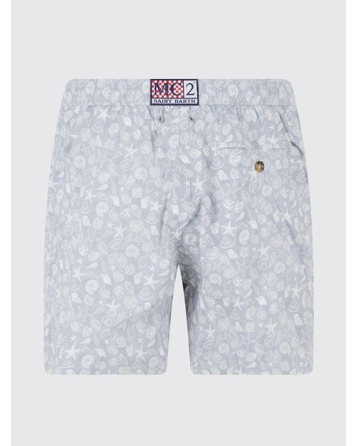 Mc2 Saint Barth Blue Printed Swimsuit for men