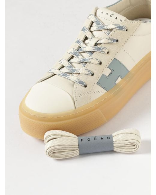 Hogan Natural Crosswind Leather Sneakers