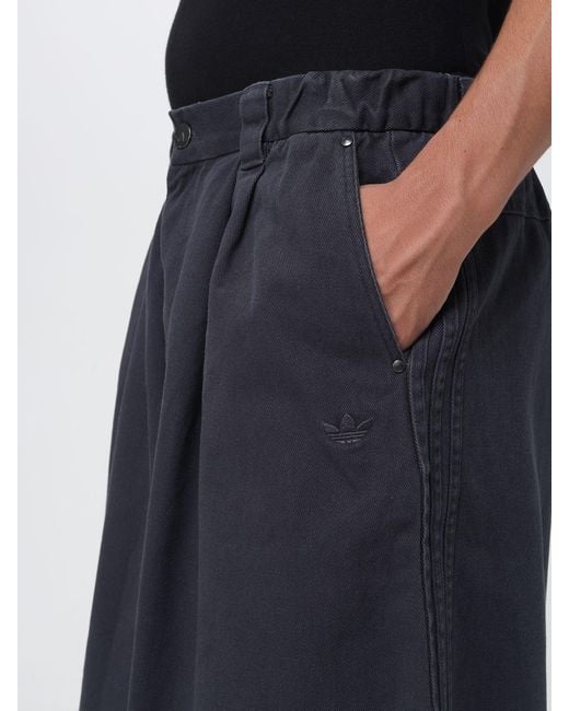 Adidas Originals Blue Bci Cotton Bermuda Shorts With Belt Loops for men
