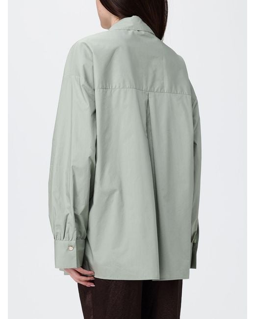 Liu Jo Gray Cotton Shirt With Floral Print