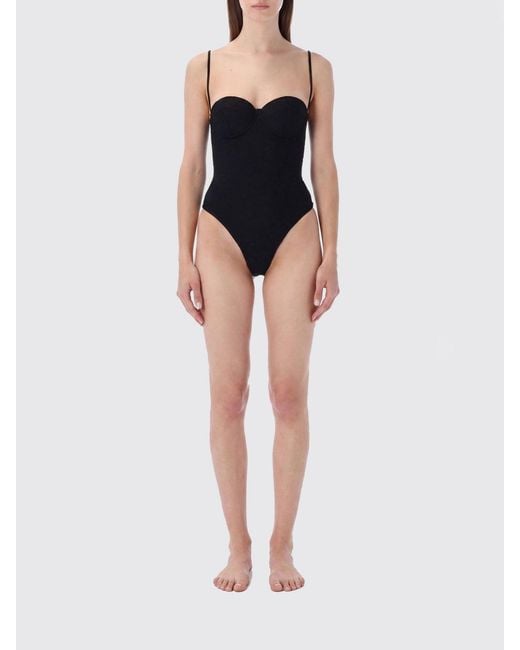 MATINEÉ Black Nylon One-Piece Swimming Costume With Sweetheart Neckline