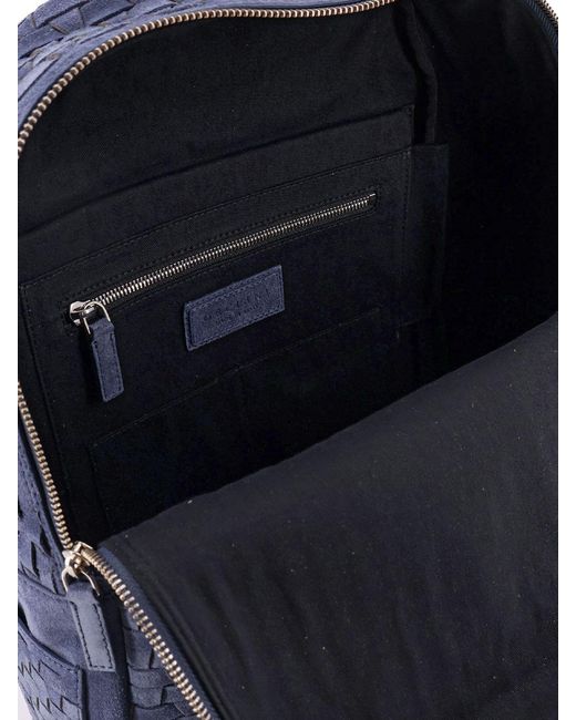 Orciani Blue Laio Micron Woven Suede Backpack for men