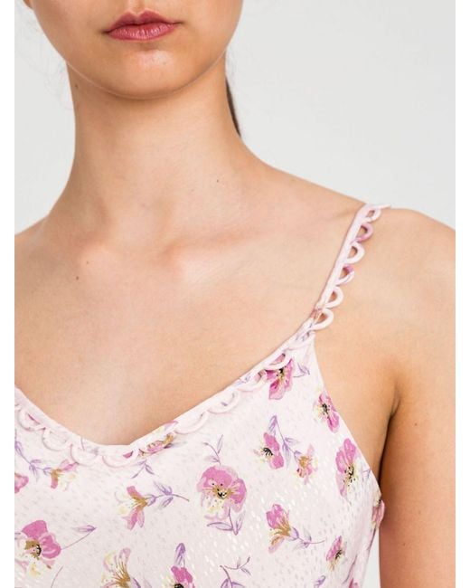 Twinset Pink Viscose Midi Dress With Floral Print