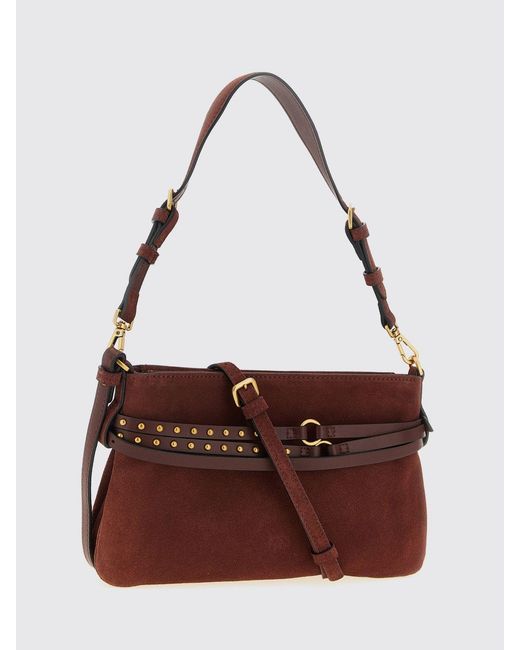 Pinko Purple Belt Bag Mini Suede Shoulder Bag