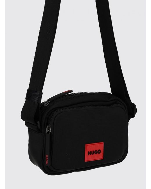 HUGO White Ethon 3.0 Recycled Nylon Crossbody Bag With Logo Patch for men