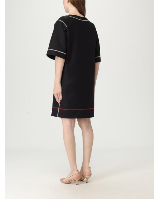 Fendi Black V-Neck Stitched Dress