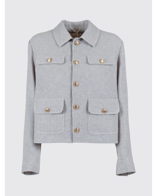 Circolo 1901 Gray Linen And Cotton Jacket