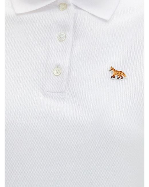 Maison Kitsuné White Maison Kitsun&Eacute Organic Cotton Polo Shirt for men