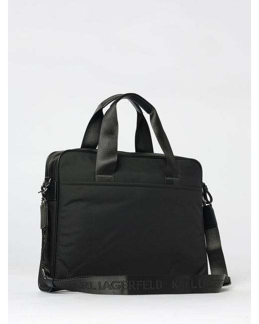 Karl Lagerfeld Black Nylon Work Bag for men