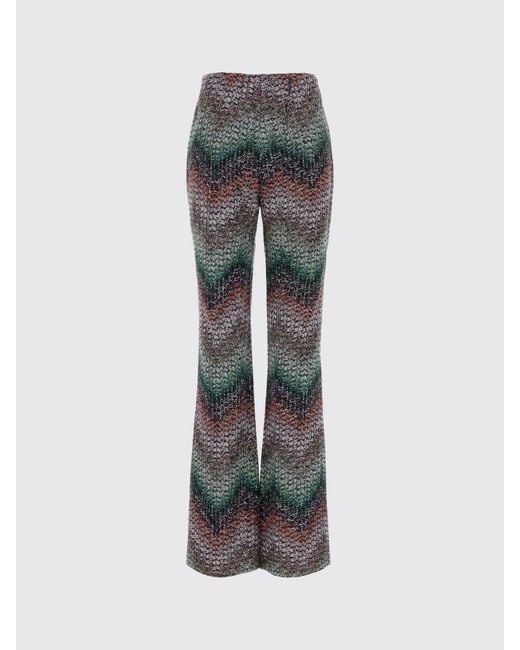 Missoni Green Straight Zig Zag Viscose Blend Trousers