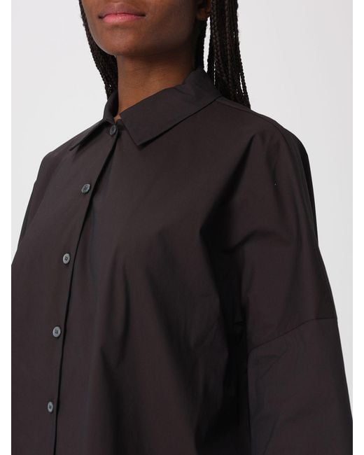 Liviana Conti Black Flora Cotton Blend Shirt