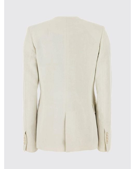 Uma Wang Natural Single-Breasted Linen Blend Blazer