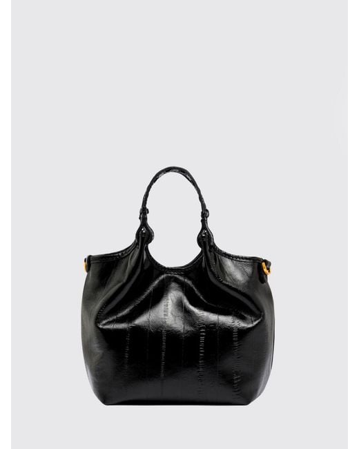 Gianni Chiarini Black Dua Leather Mini Handbag With Removable Shoulder Strap