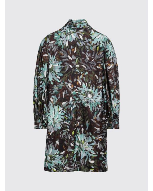 Gucci Green Printed Silk Twill Chemisier Dress