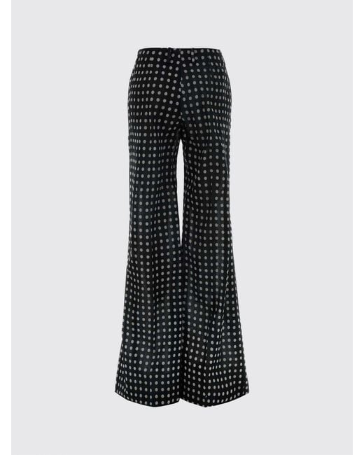 Ermanno Scervino Black Polka Dot Silk Flared Pants