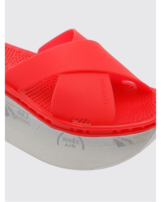 Premiata Red Moura Rubber Mules