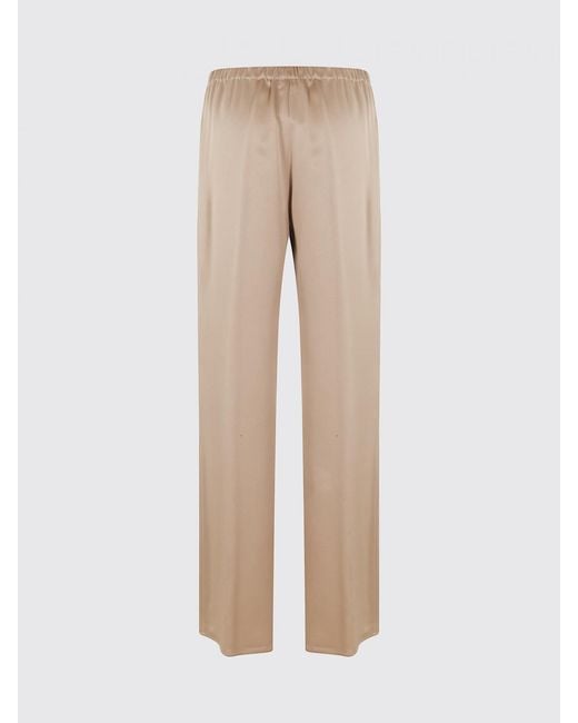 Loulou de Saison Natural Pure Silk Palazzo Trousers With Elasticated Waist