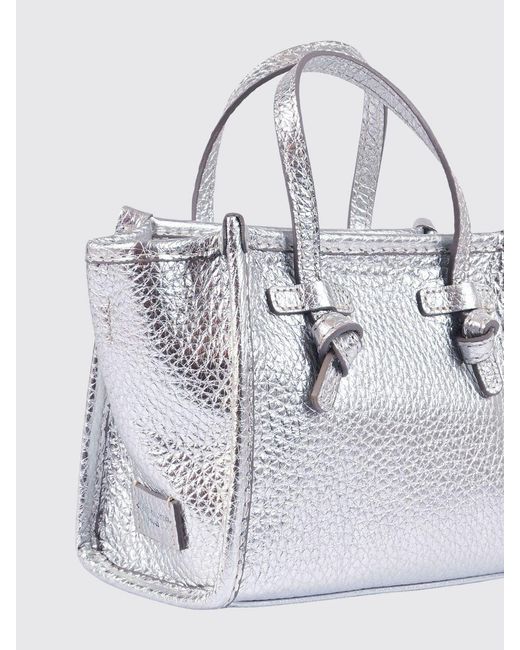 Gianni Chiarini Gray Miss Marcella Hammered Leather Bag