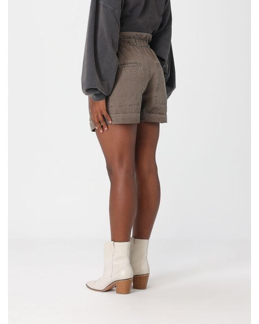 Isabel Marant Gray Nirma Cotton And Linen Shorts