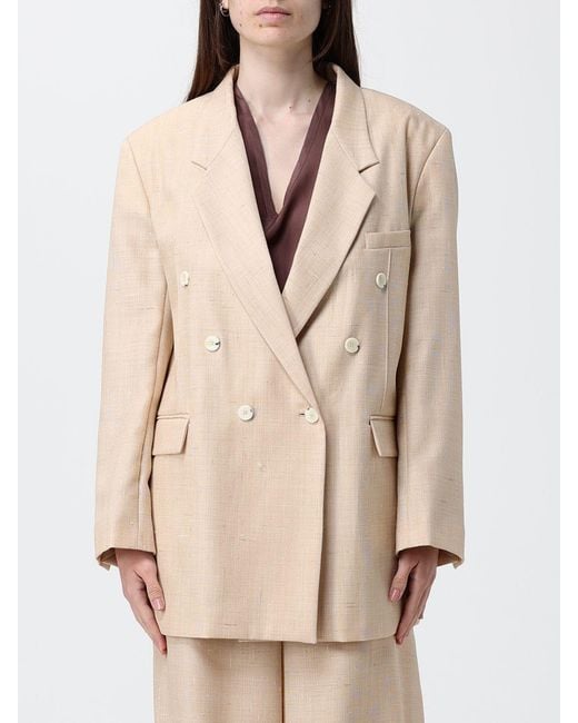Alysi Natural Double-Breasted Blazer