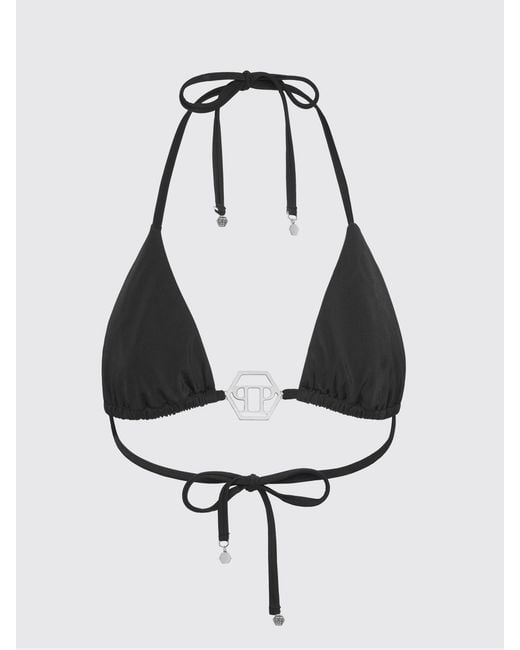 Philipp Plein Black Pp Bikini Top Swimsuit